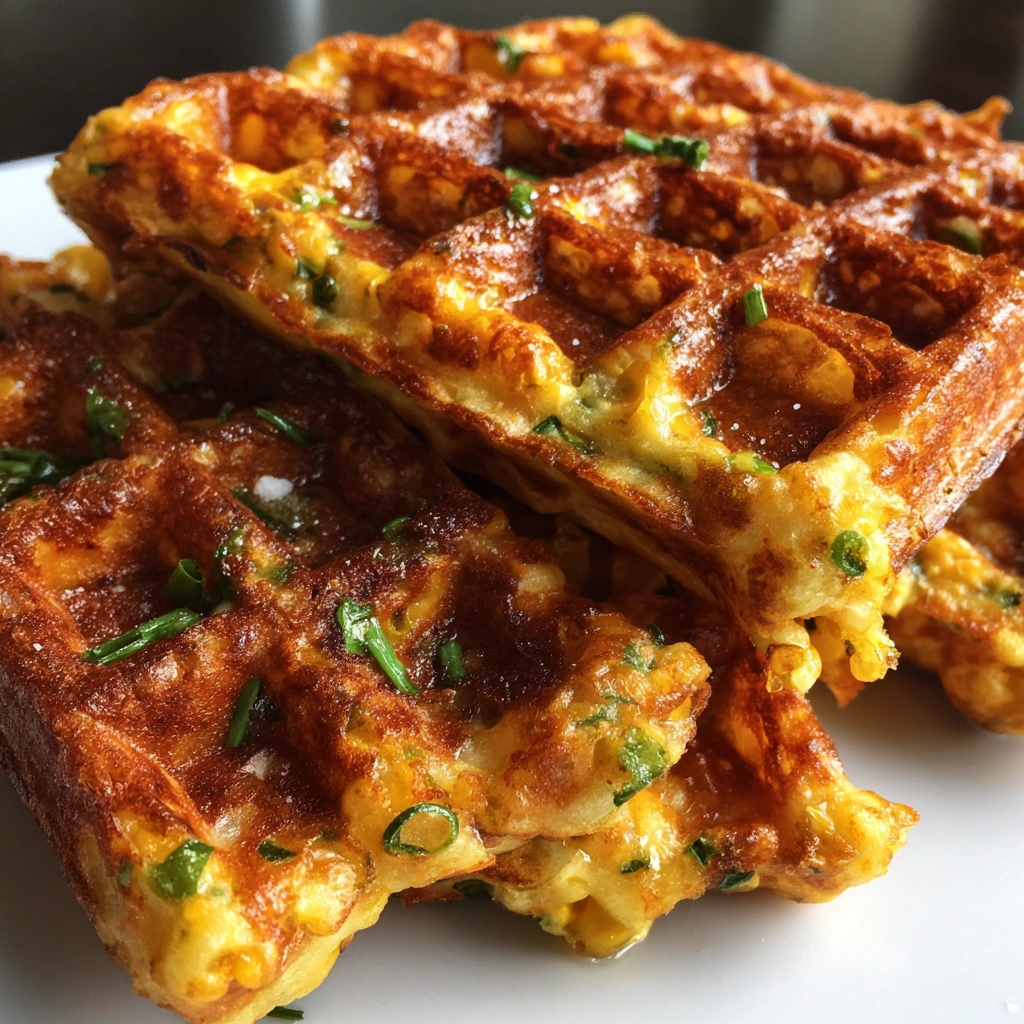 Sweet Corn & Jalapeño Fritter Waffles