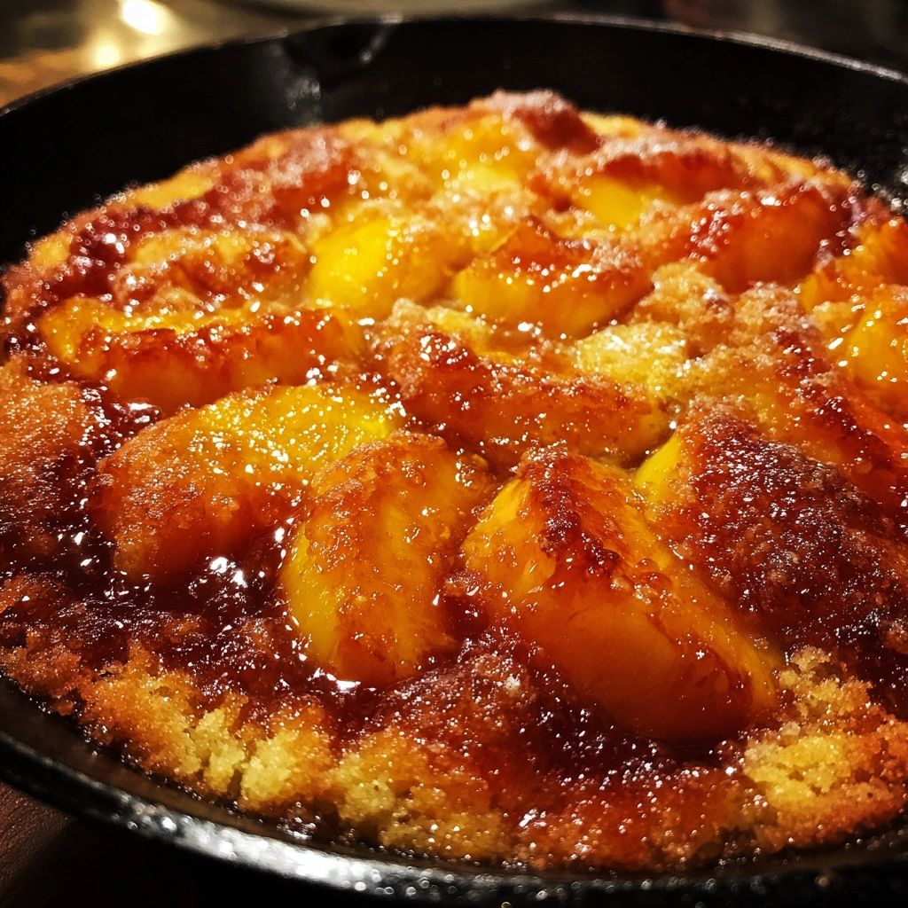 Sweet Corn Peach Cobbler Skillet