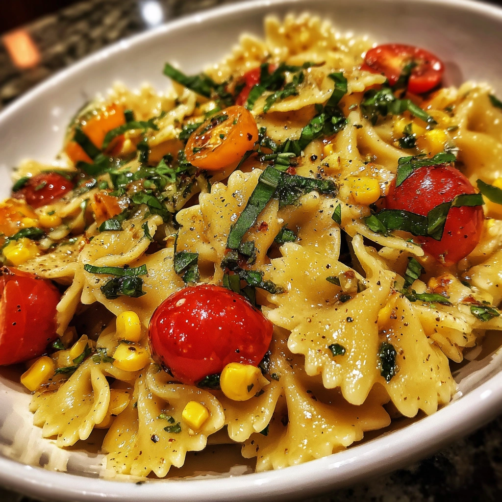 Sweet Corn and Basil Pasta Salad