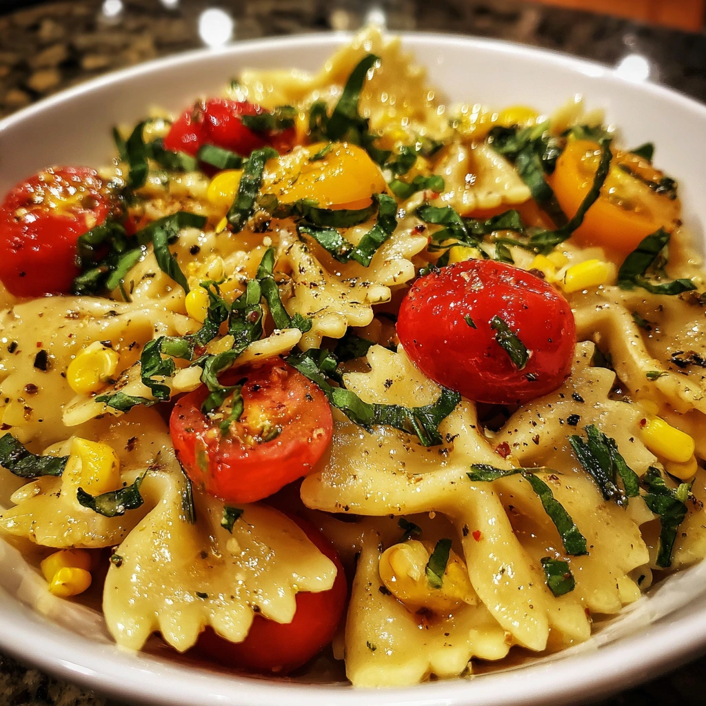 Sweet Corn and Basil Pasta Salad