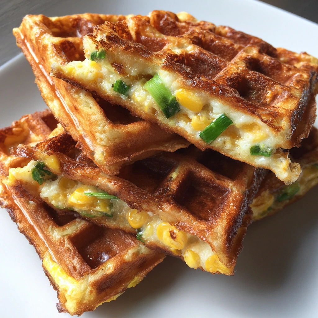 Sweet Corn and Scallion Waffle Sandwiches