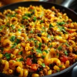 Tex-Mex Ground Beef Pasta Skillet