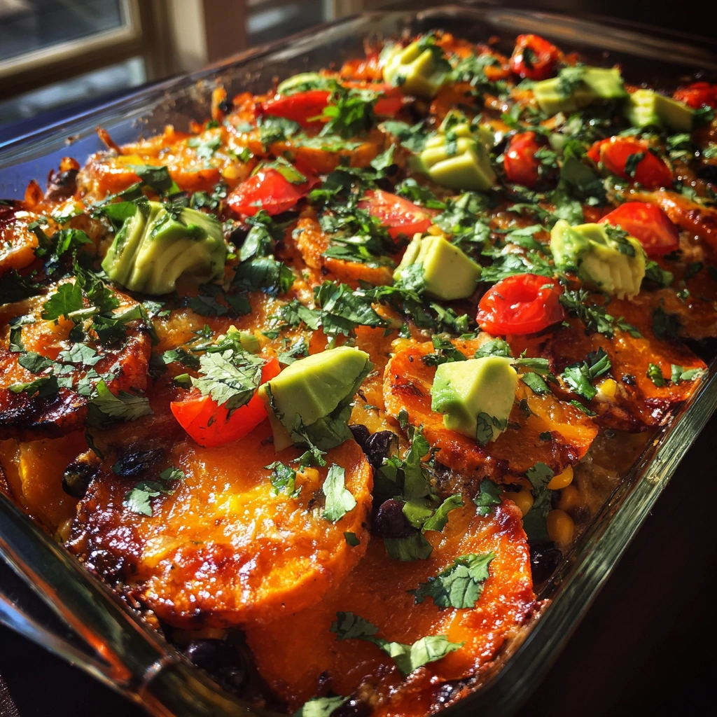 Tex-Mex Sweet Potato Nacho Bake