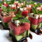 Watermelon Cucumber Feta Bites