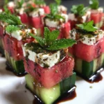 Watermelon Cucumber Feta Bites