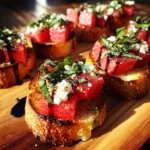 Watermelon Feta Bruschetta Bites
