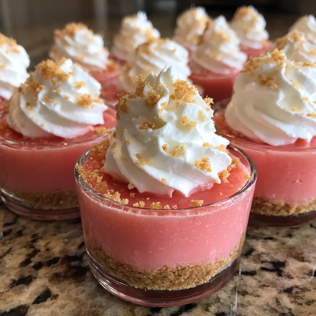 Watermelon Sherbet Cheesecake Cups