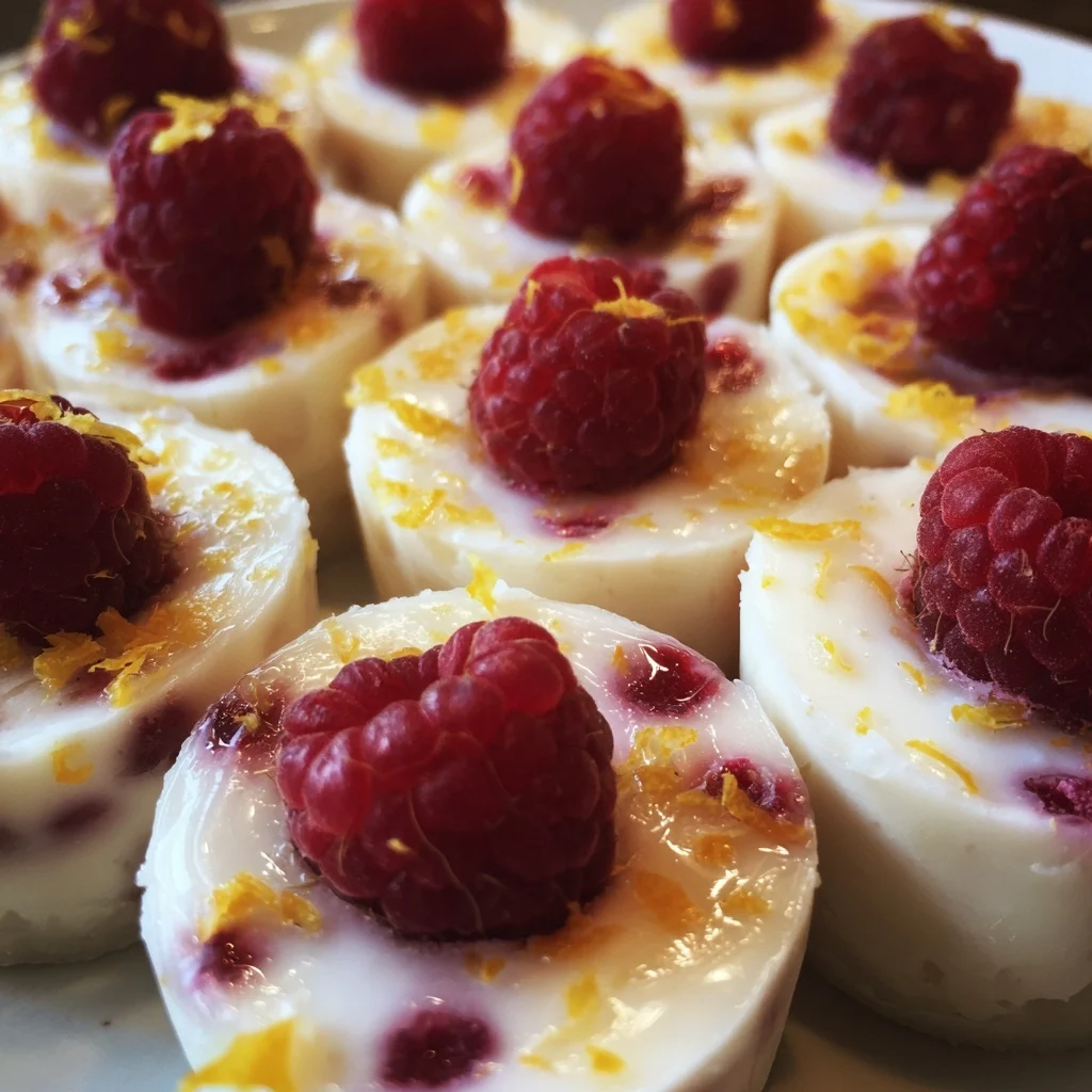 Lemon-Raspberry Frozen Yogurt Bites