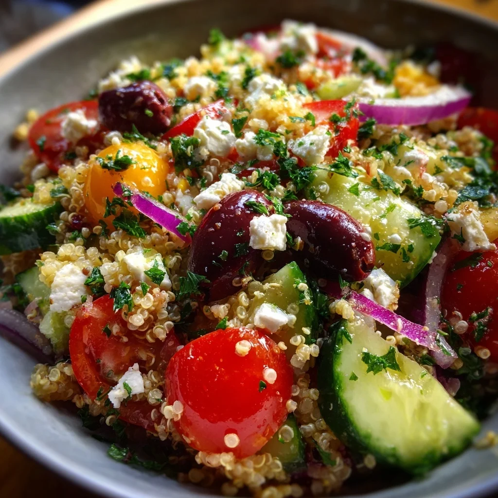 Greek Quinoa Salad with Cucumber & Feta