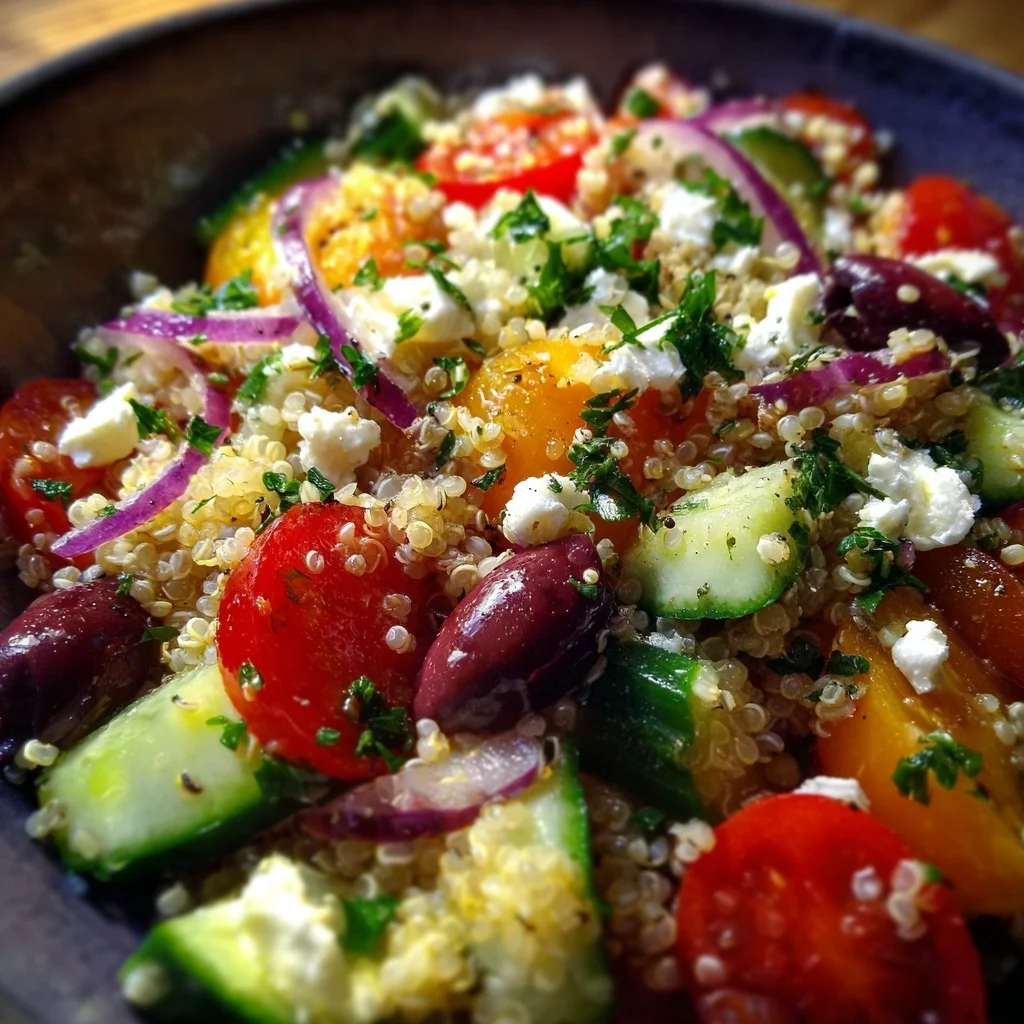 Greek Quinoa Salad with Cucumber & Feta