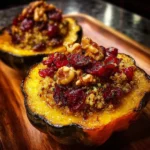 Stuffed Acorn Squash with Quinoa and Cranberries