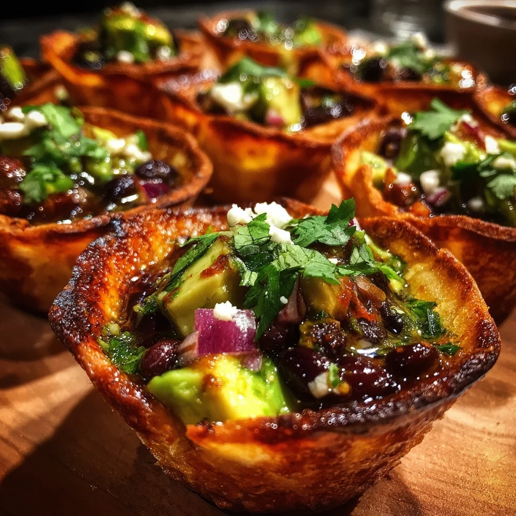 Smoky Chipotle Black Bean Salsa Cups
