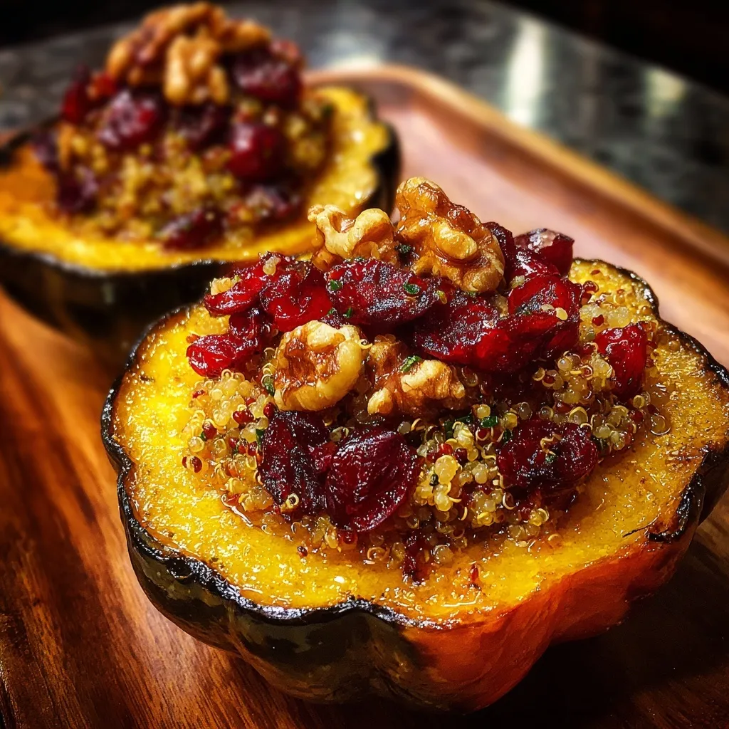 Stuffed Acorn Squash with Quinoa and Cranberries