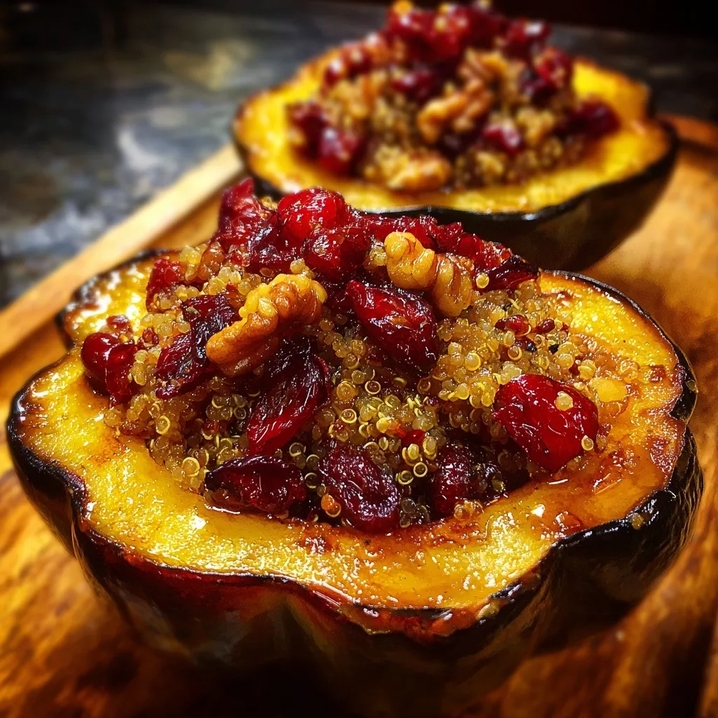 Stuffed Acorn Squash with Quinoa and Cranberries