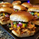 BBQ Chicken Sliders with Peach Salsa