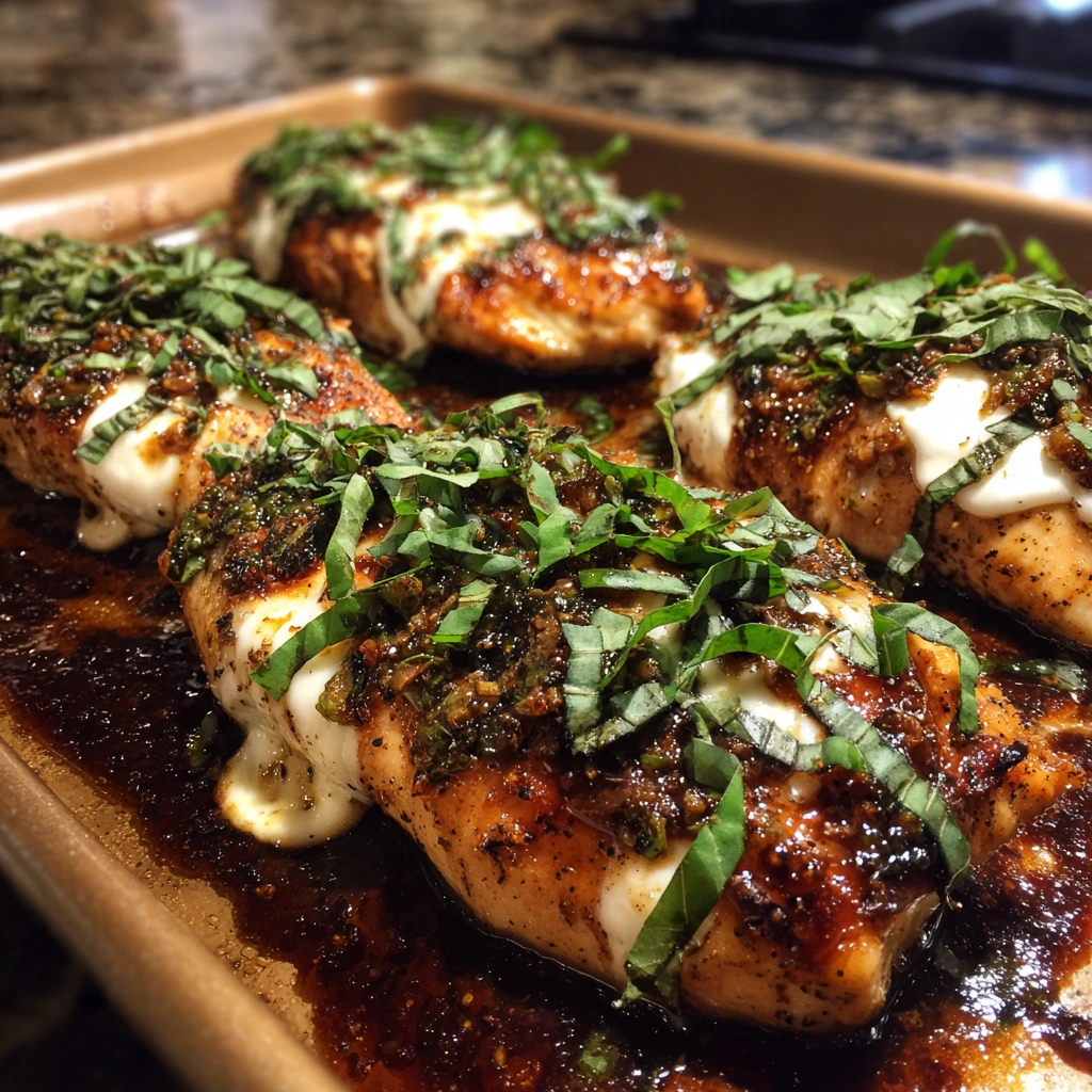 Balsamic Baked Chicken Breast with Mozzarella