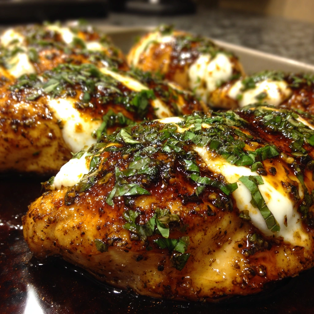 Balsamic Baked Chicken Breast with Mozzarella