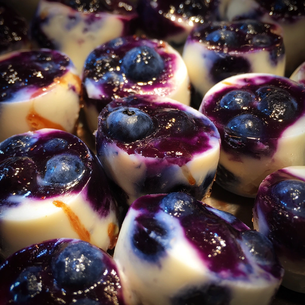 Blueberry Swirl Frozen Yogurt Bites