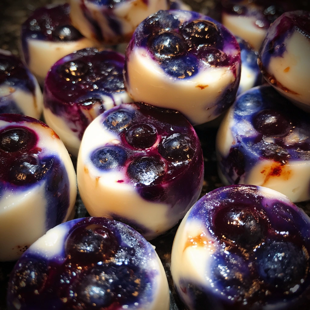 Blueberry Swirl Frozen Yogurt Bites