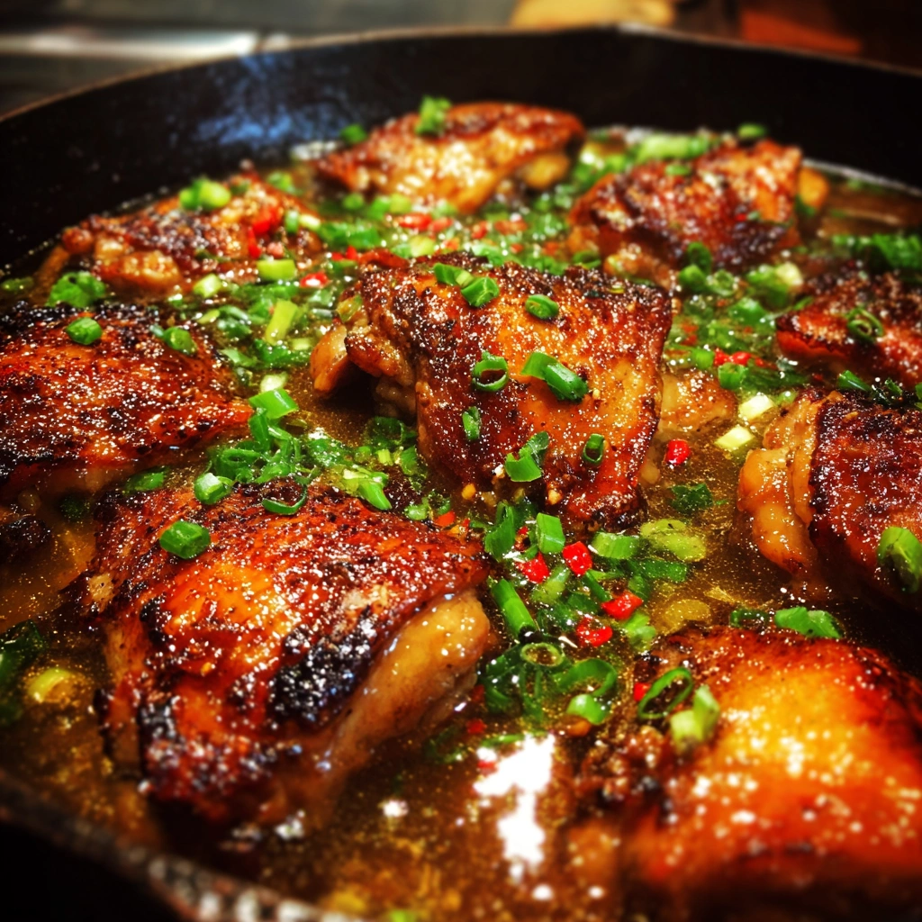 Caramelised Soy Chicken in Garlic Ginger Broth