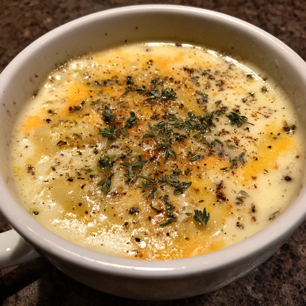 Cheddar Garlic Herb Potato Soup