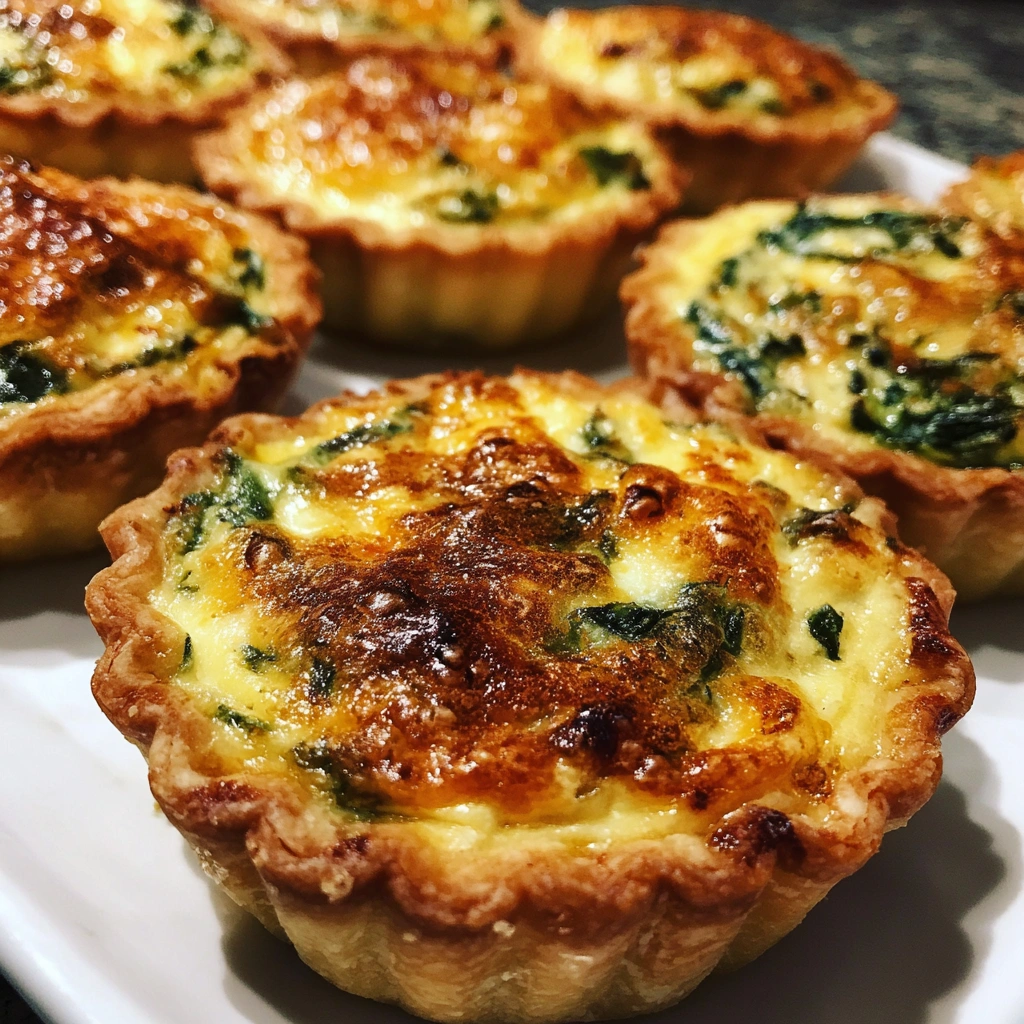Cheesy Spinach Quiche Cups