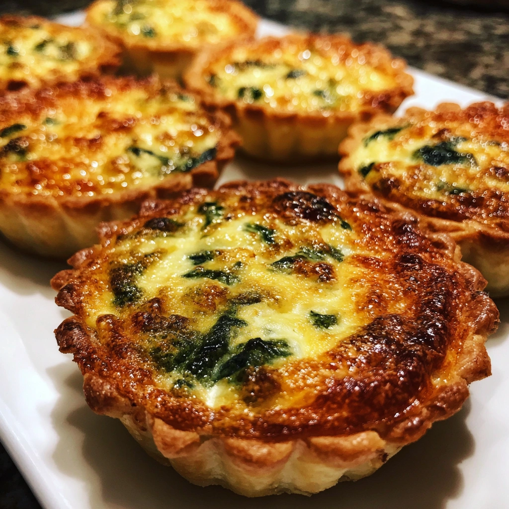Cheesy Spinach Quiche Cups