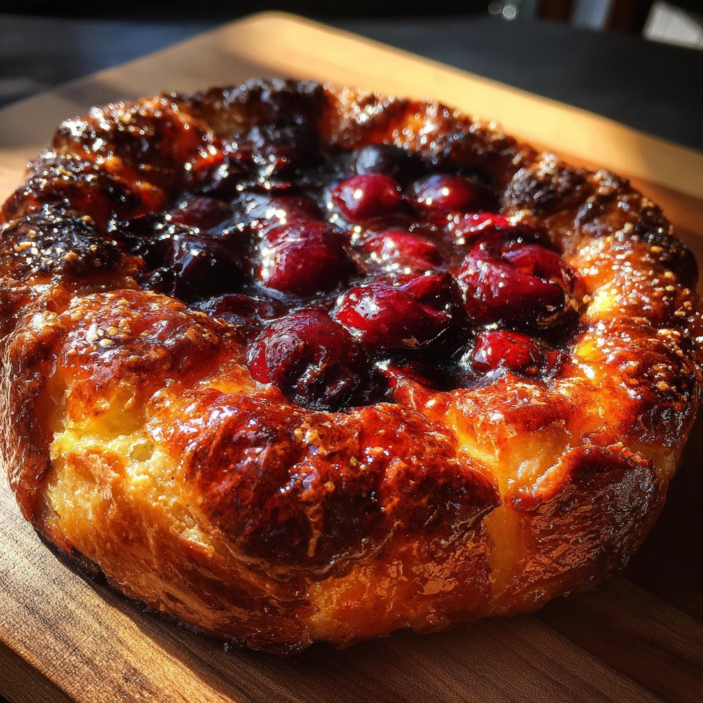 Cherry-Glazed Sourdough Breakfast Tart