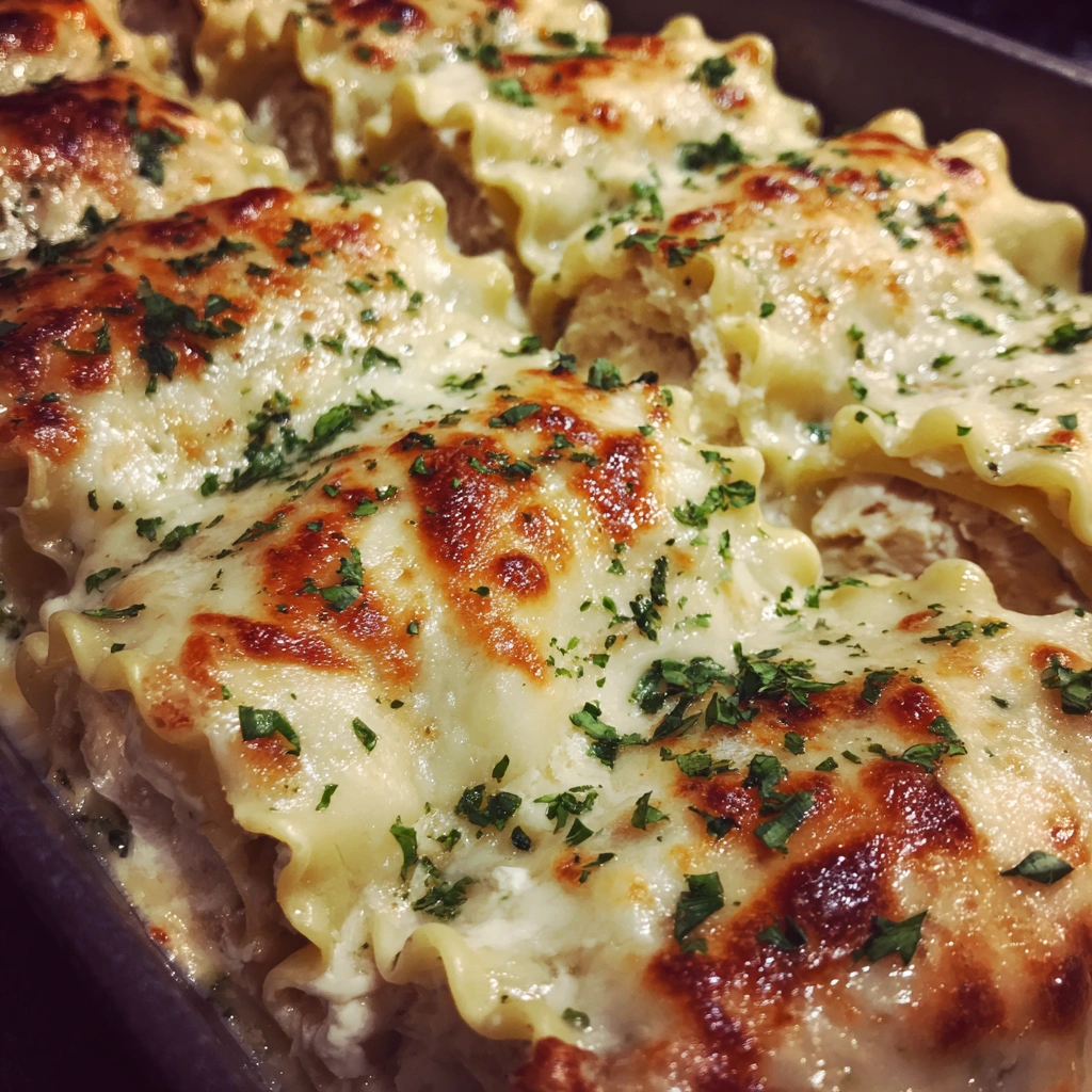 Chicken Alfredo Lasagna Roll-Ups