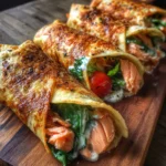 Crispy Salmon Caesar Salad Wraps