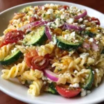 Cucumber Feta Greek Pasta Salad