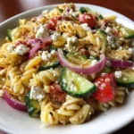Cucumber Feta Greek Pasta Salad