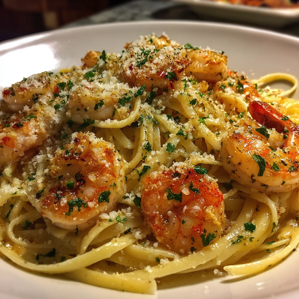 Garlic Butter Shrimp Linguine