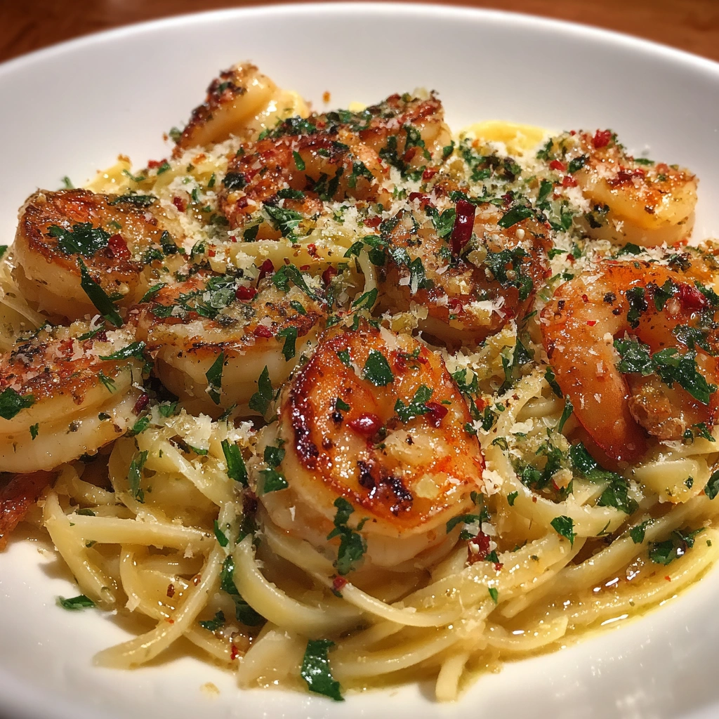 Garlic Butter Shrimp Linguine