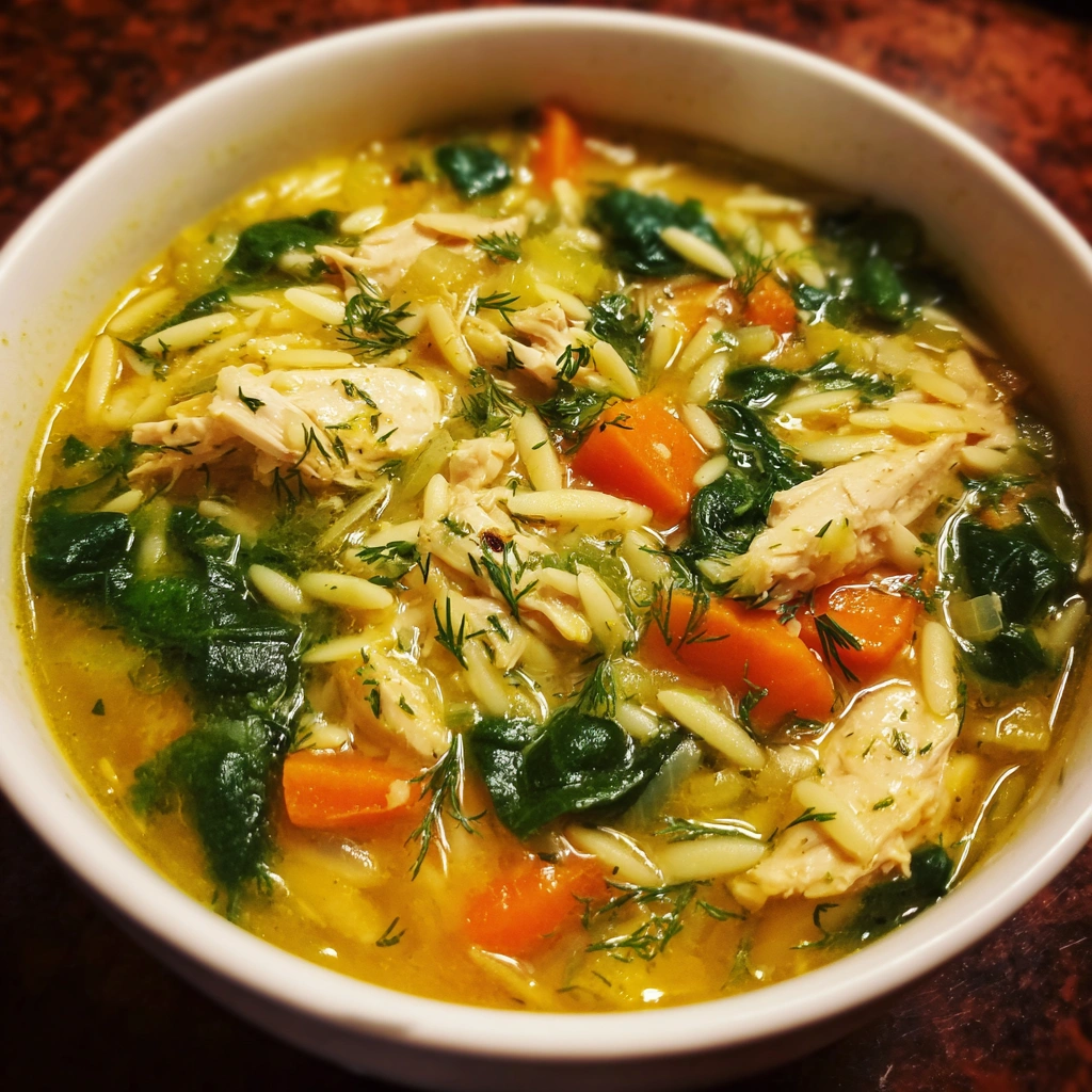 Greek Lemon Chicken Orzo Soup