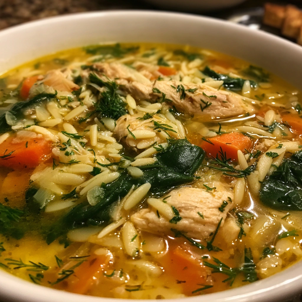 Greek Lemon Chicken Orzo Soup