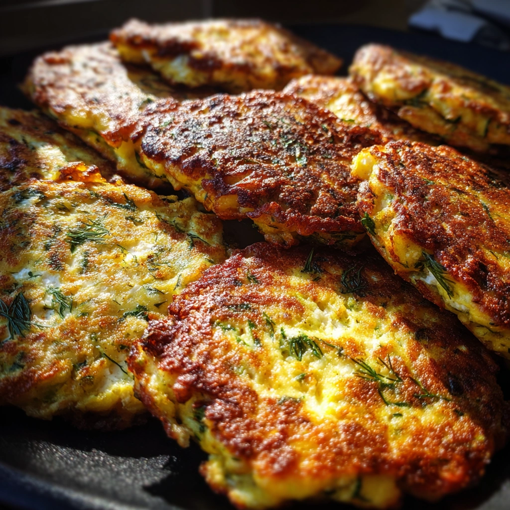 Grilled Zucchini & Yellow Squash Fritters with Feta