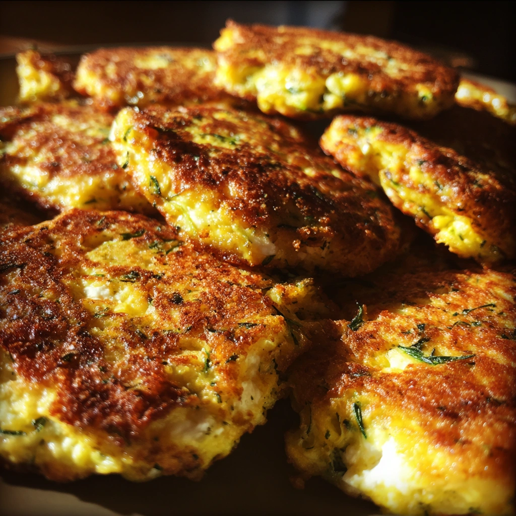 Grilled Zucchini & Yellow Squash Fritters with Feta
