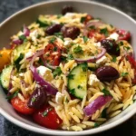 Mediterranean Orzo Salad with Feta & Olives