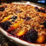 Nectarine and Blackberry Crisp