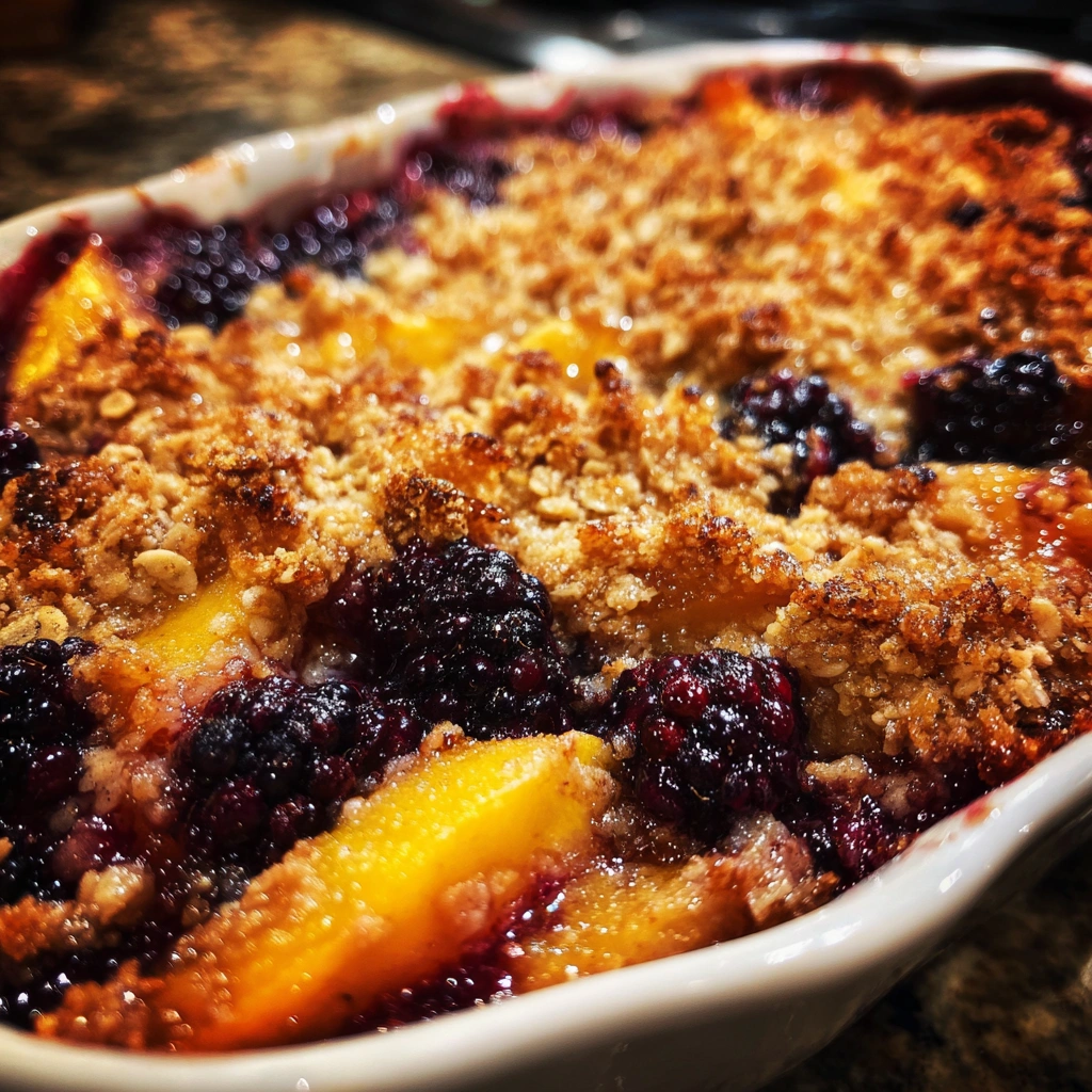 Nectarine and Blackberry Crisp