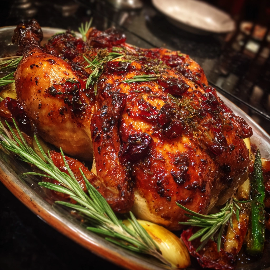 Pulm Jam Glazed Roast Chicken Dinner