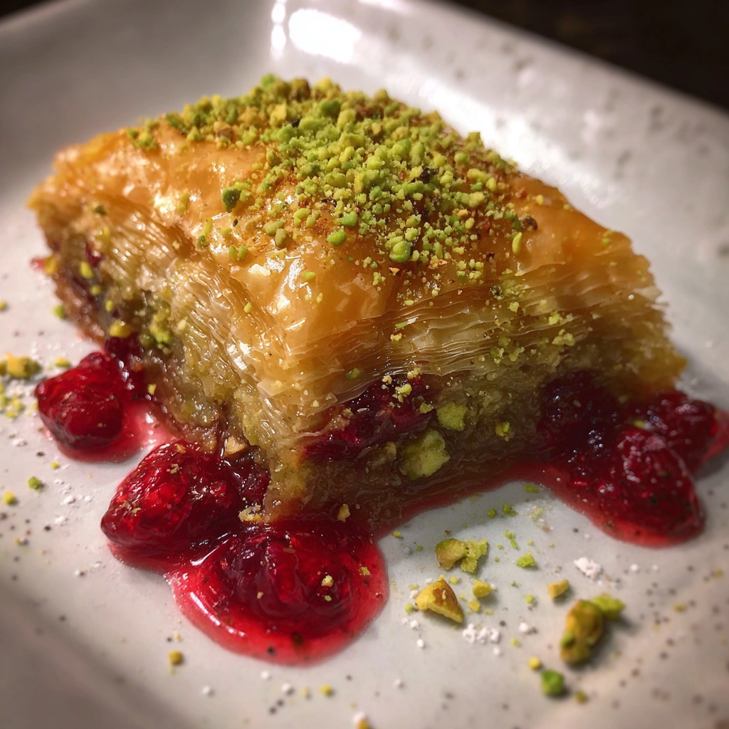 Raspberry Pistachio Baklava