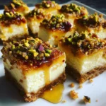 Salted Honey Pistachio Cheesecake Bars