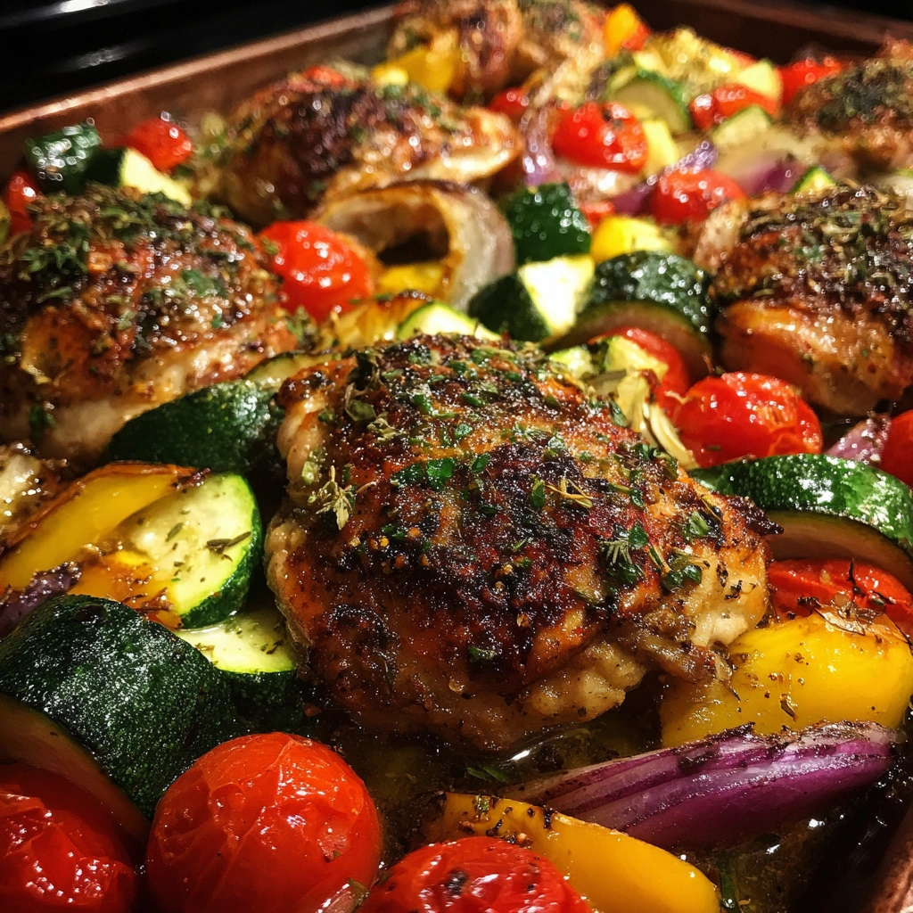 Sheet Pan Mediterranean Chicken & Zucchini