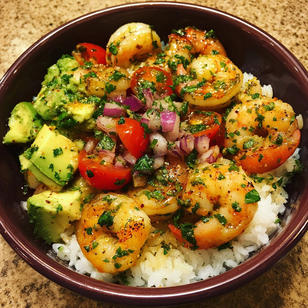 Shrimp and Avocado Rice Bowl