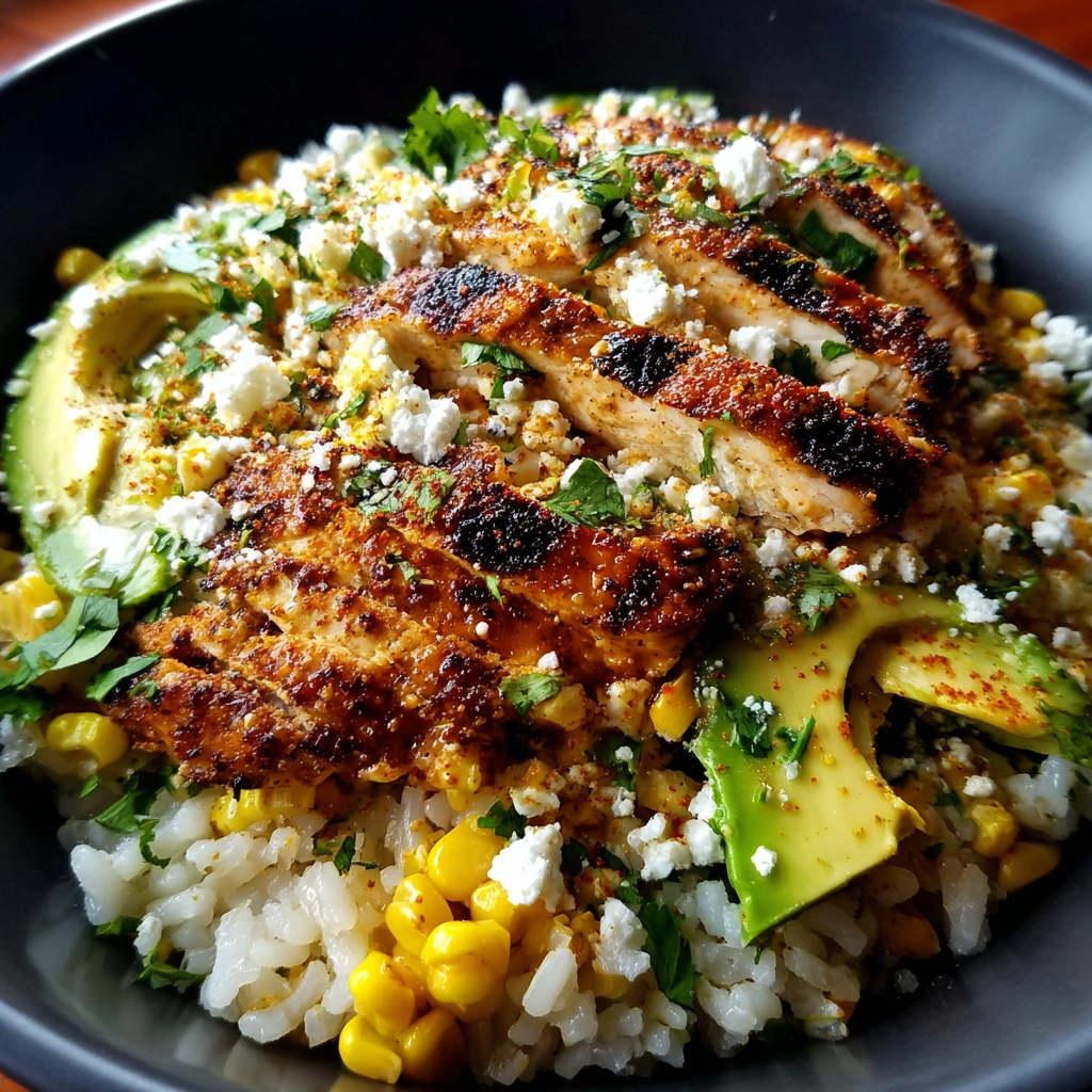 Street Corn Chicken Rice Bowl