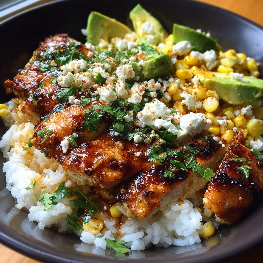 Street Corn Chicken Rice Bowl