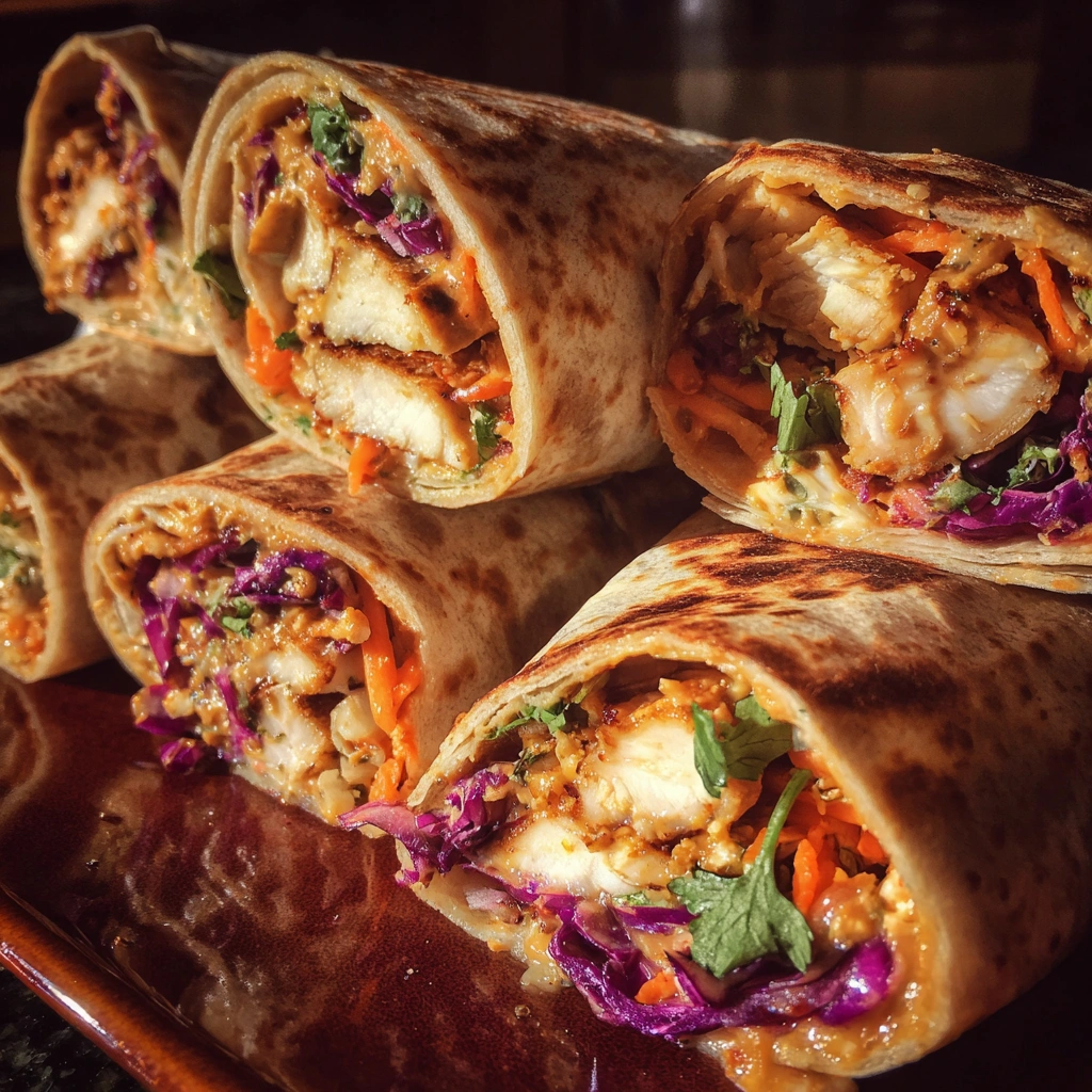 Thai Peanut Chicken Wraps