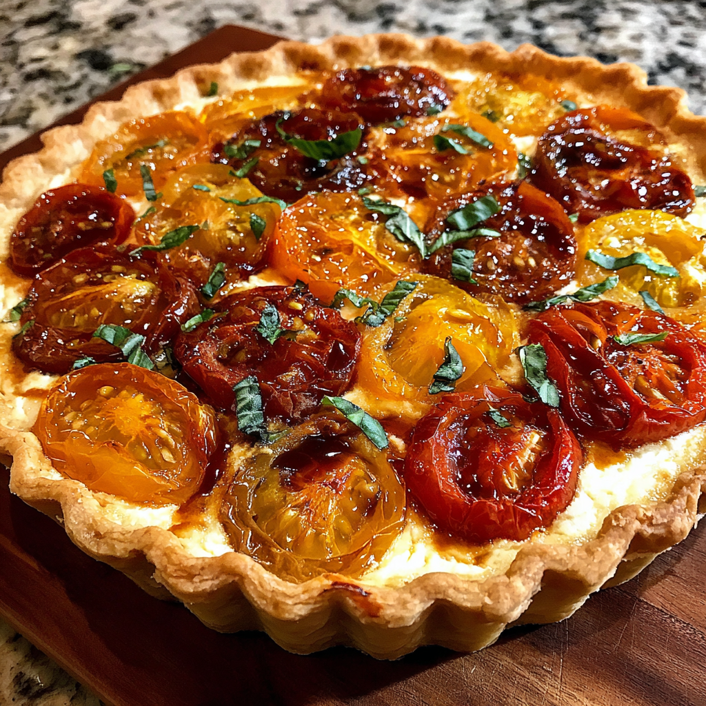 Balsamic Roasted Tomato and Ricotta Pie